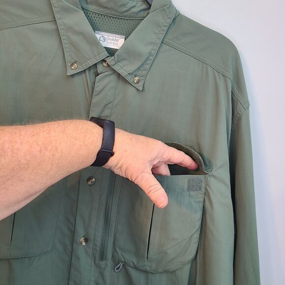 Gander Mountain Guide Series Shirt Mens 2XL Green Vented Outdoors Fishing - Picture 8 of 16